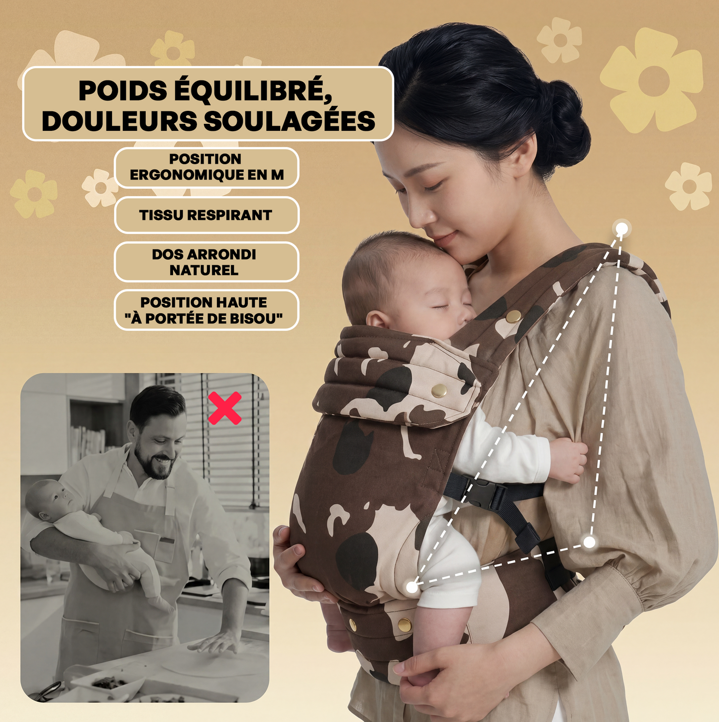 Porte-bébé physiologique ergonomique - BabyBloom