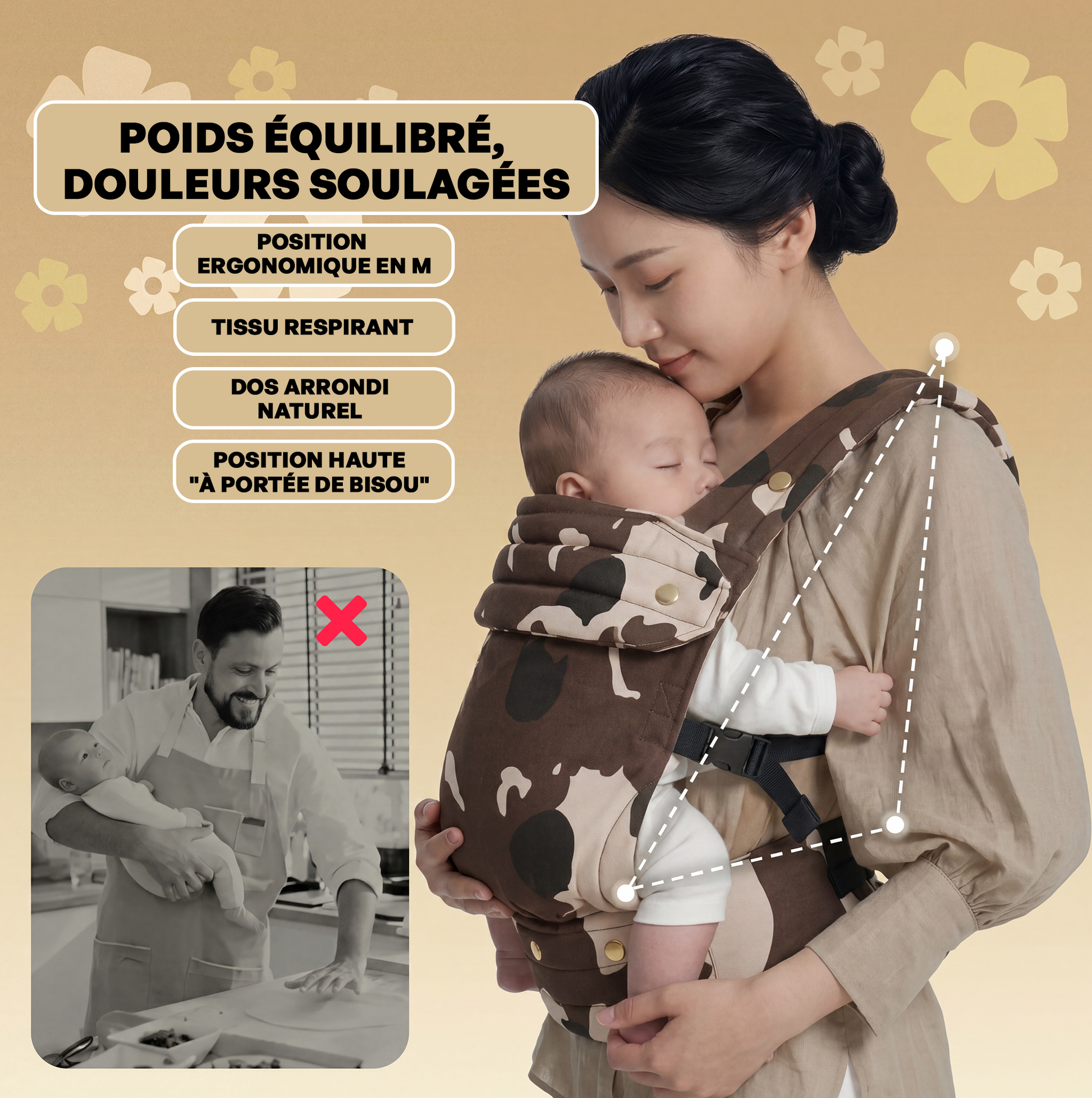 Porte-bébé physiologique ergonomique - BabyBloom